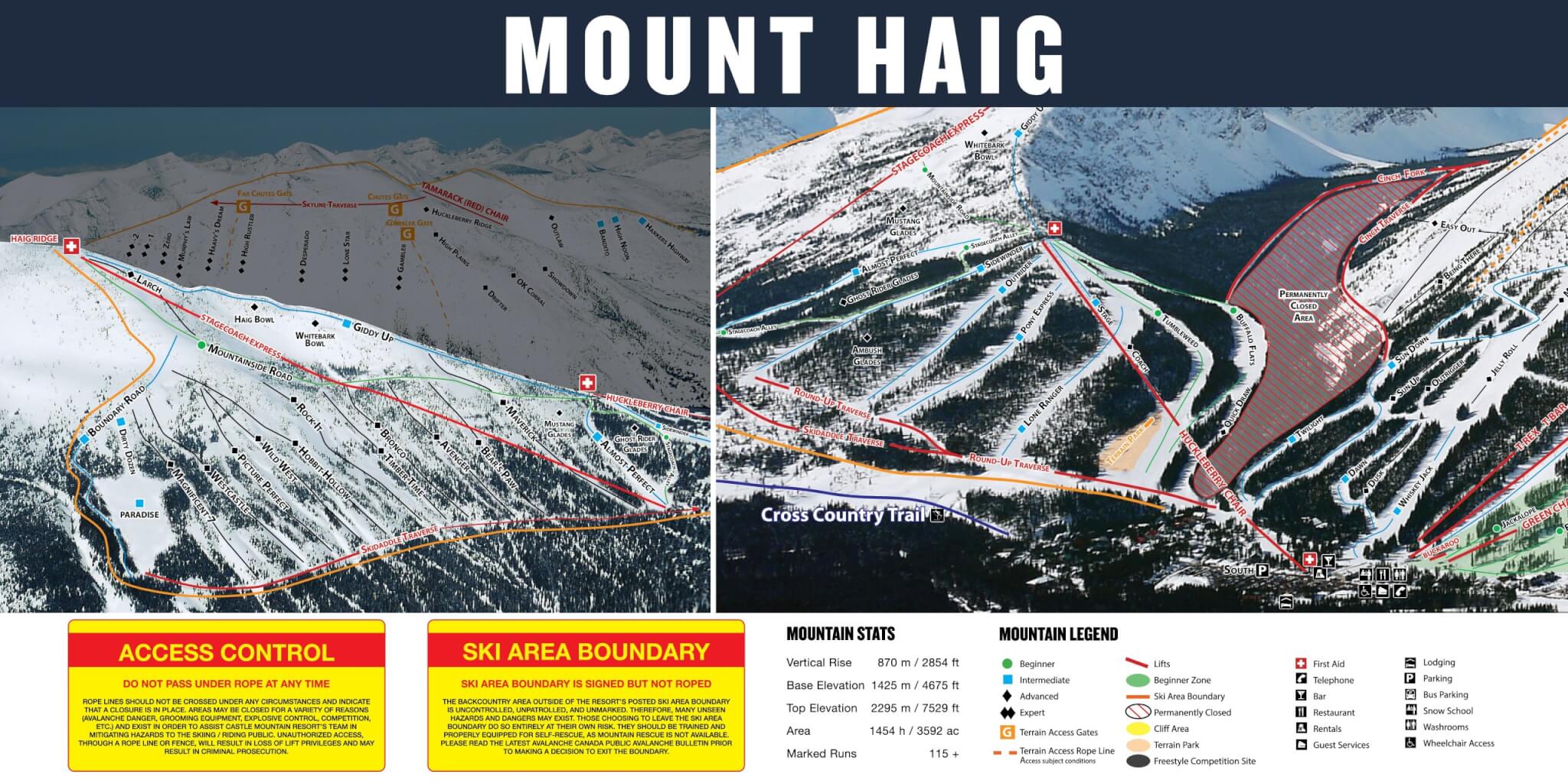Castle Mountain Resort trail map thumbnail