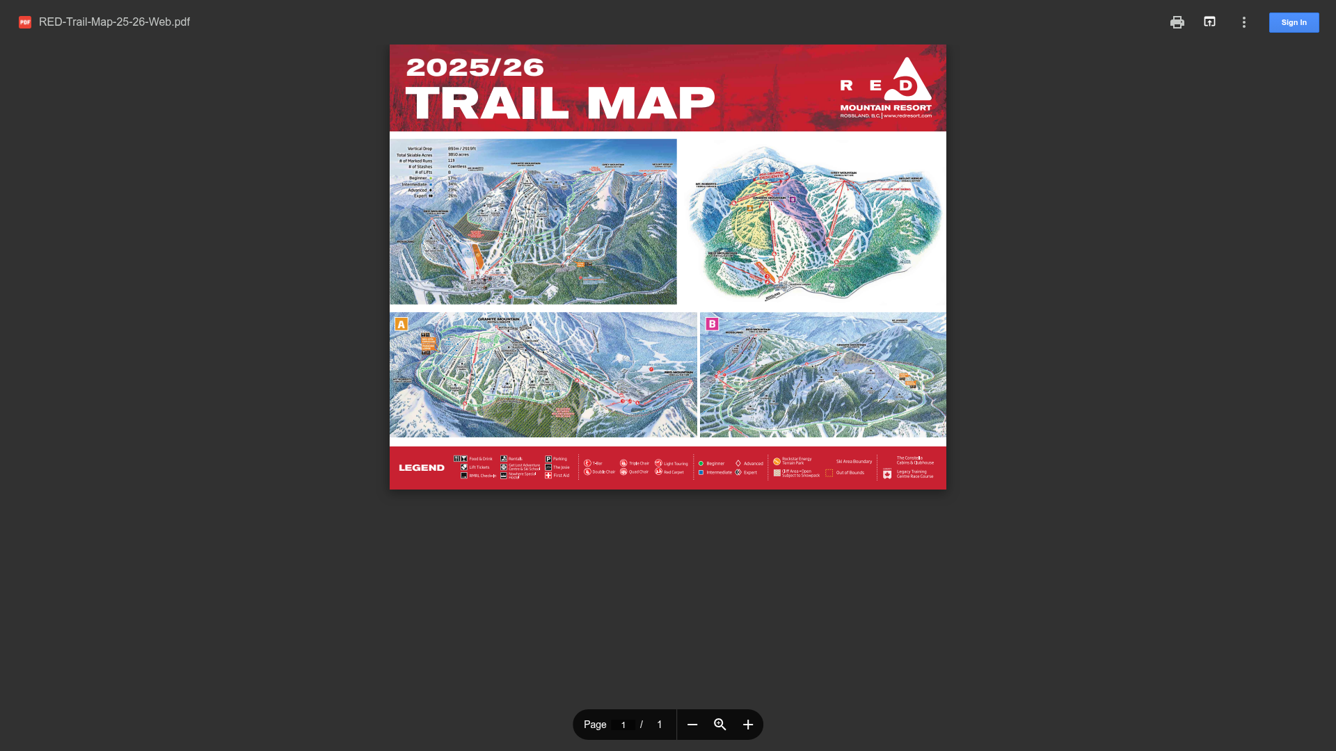 Red Mountain Resort trail map thumbnail