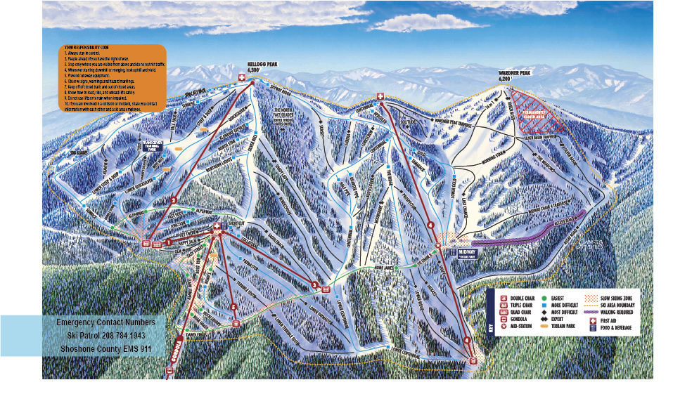 Silver Mountain trail map thumbnail