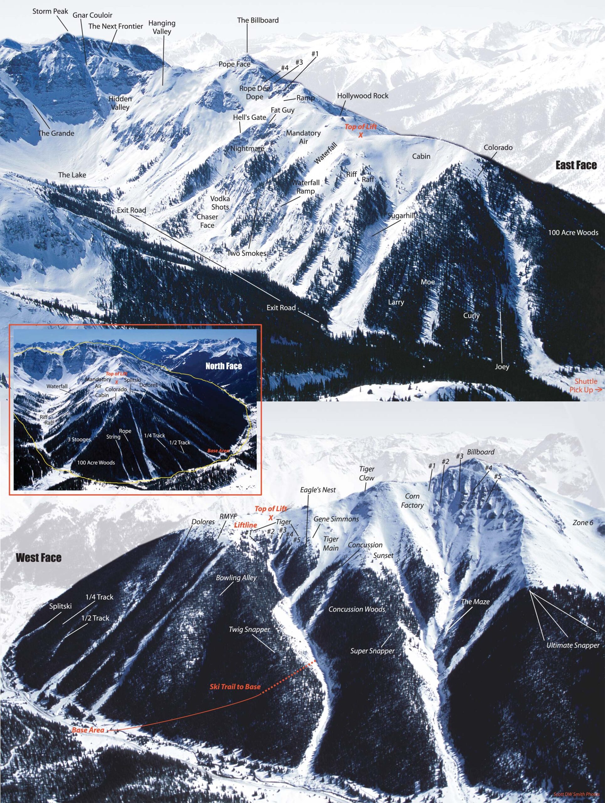 Silverton Mountain trail map thumbnail