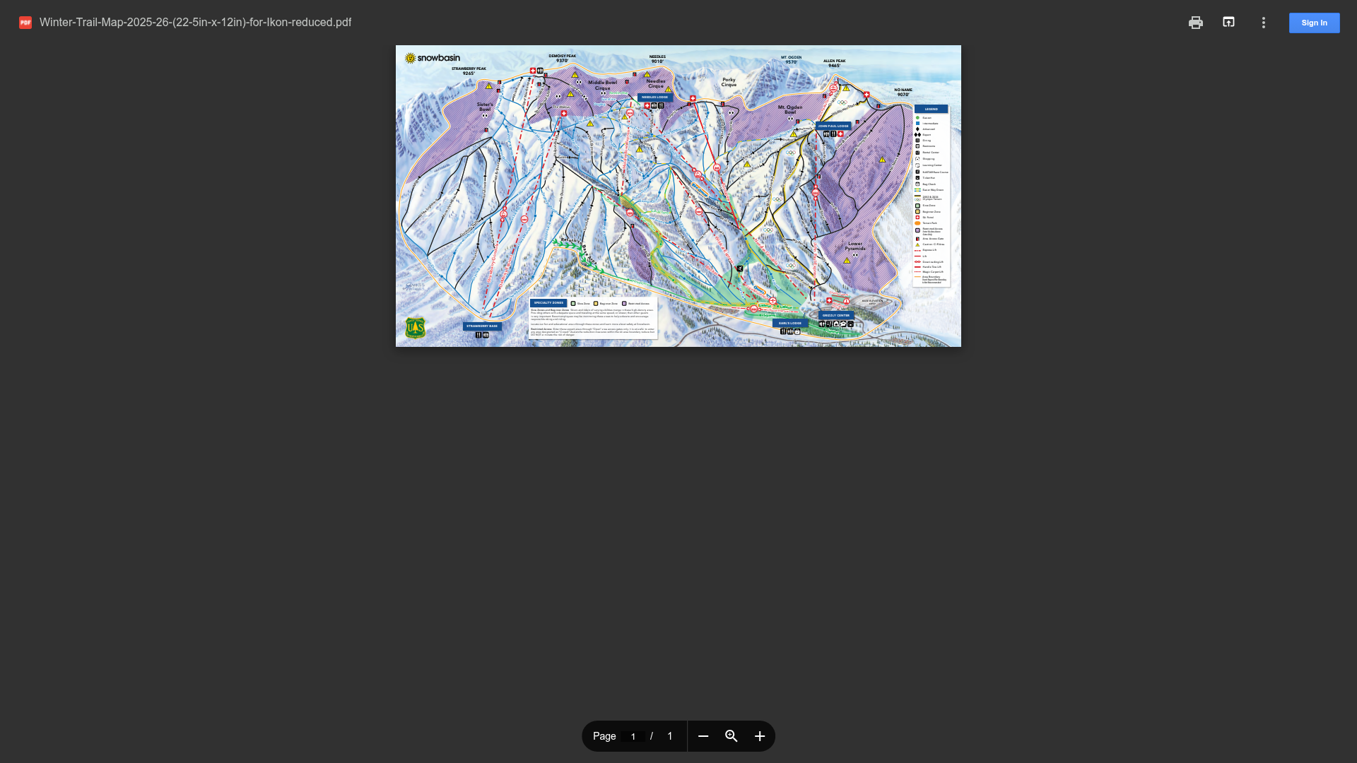 Snowbasin Resort trail map thumbnail