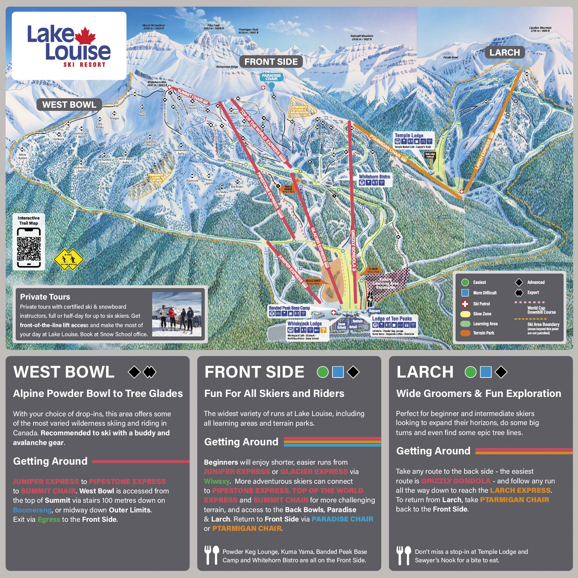 The Lake Louise Ski Resort & Summer Gondola trail map thumbnail